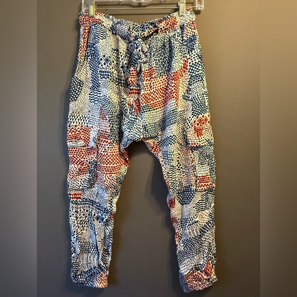 Anthropologie Hei Hei Pants Womens Extra Small Blue & Red Nouveau Harem Pant - Picture 6 of 6